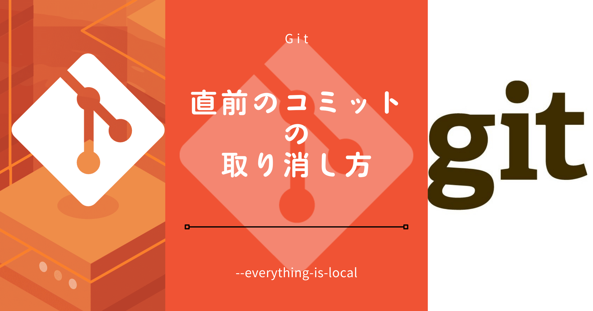 直前のコミットの取り消し方法Git